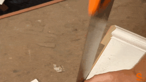 Cutting skirting down to size